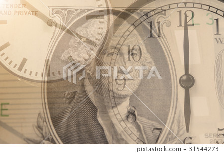 time is money. Double exposure clock and dollar. time is money. Double exposure clock and dollar. 31544273