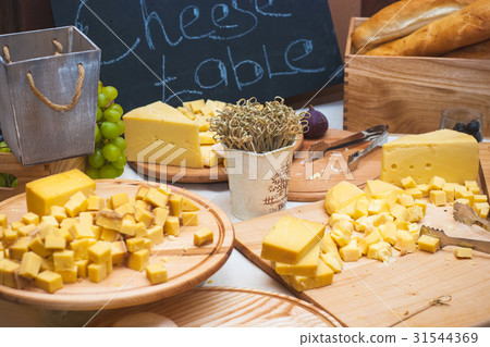 Cheese table - various types of cheese 31544369