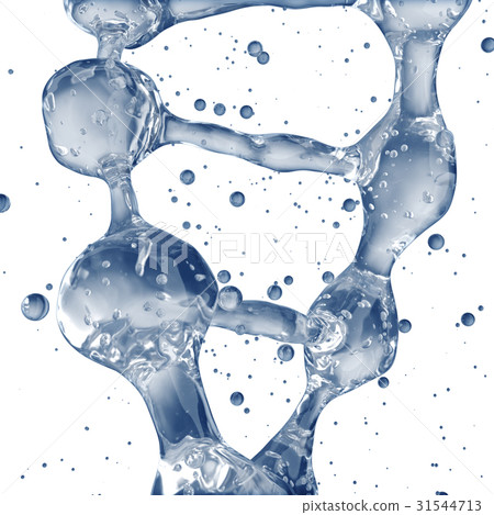 3d illustration of DNA molecule model from water. 3d illustration of DNA molecule model from water. 31544713