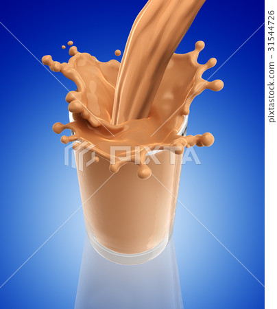 Splash of chocolate milk from the glass 31544726