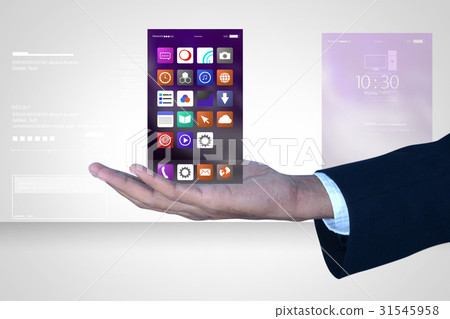 Man showing app icons in tablet 31545958