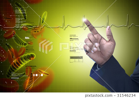 Man showing dna and bacteria 31546234