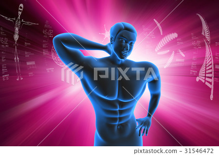 3d man with neck pain 3d man with neck pain 31546472
