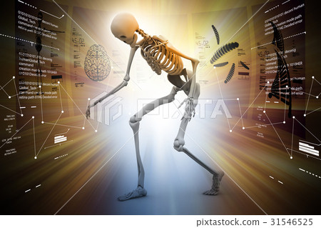 Skelton with virus-插圖素材 [31546525] - PIXTA圖庫