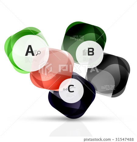 Isolated glossy shiny squares template 31547488