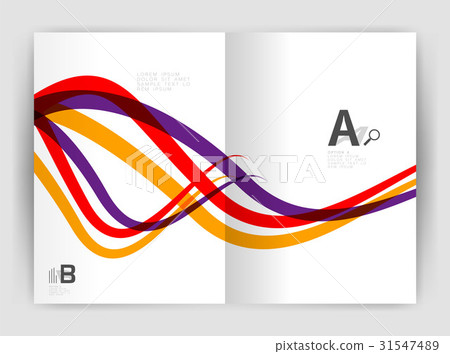 Business brochure flyer tempalate, wave and line 31547489