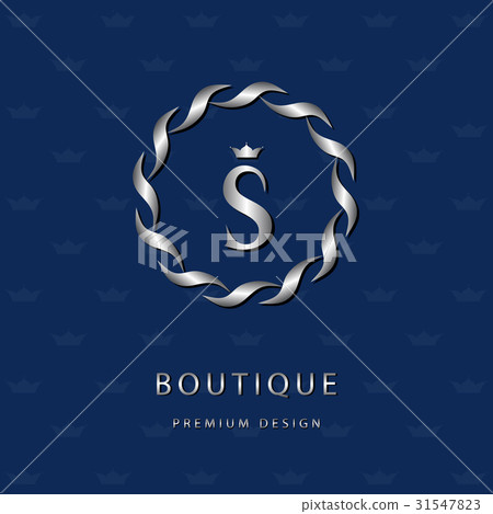 Monogram template logo. Calligraphic emblem sign S Monogram template logo. Calligraphic emblem sign S 31547823