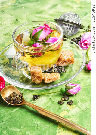 herb tea with tea rose petals herb tea with tea rose petals 31549988