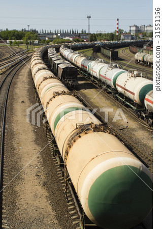 industrial view with lot of freight railway 31551156