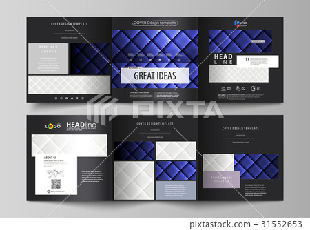 Set of business templates for tri fold square 31552653