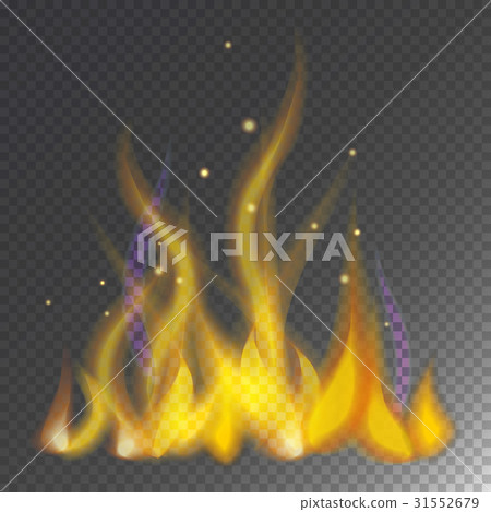 Fire flame hot burn vector icon warm danger and 31552679