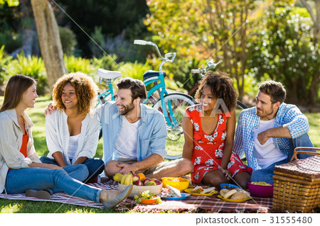 Friends having fun in park 31555480