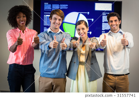 Portrait of business people standing in the conference room Portrait of business people standing in the conference room 31557741