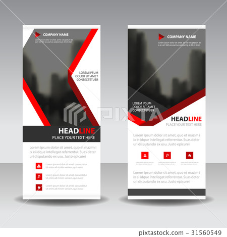 Red label roll up business brochure flyer banner Red label roll up business brochure flyer banner 31560549