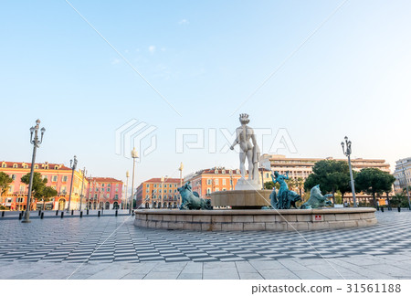 Fountain at Massena square in Nice, France Fountain at Massena square in Nice, France 31561188