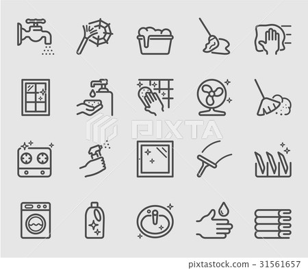 Cleaning set line icon 31561657