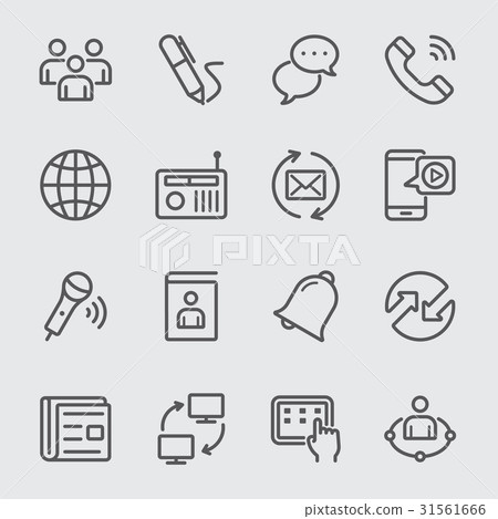 Communication set 2 line icon 31561666