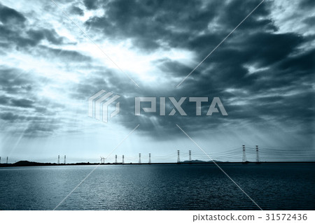電力塔,Shihwa湖,安山市,京畿道 電力塔,Shihwa湖,安山市,京畿道 31572436