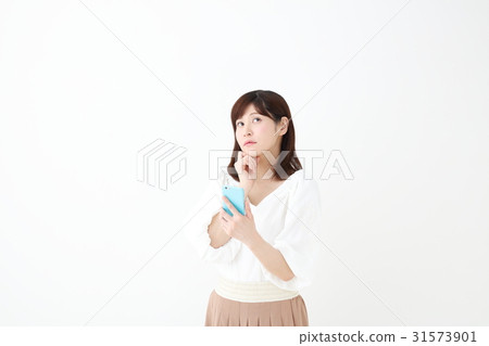 Smartphone · worried lady Smartphone · worried lady 31573901