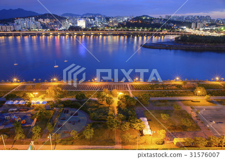 奧林匹克大道，漢江大橋，Nodle島，漢江市政公園，Dongjak-gu，漢江，首爾 31576007