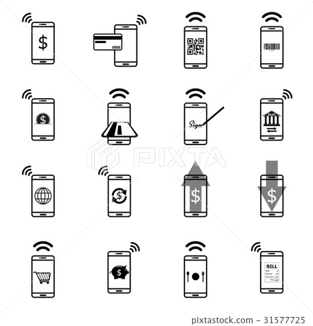 Set of Mobile Payment Line Icon - Stock Illustration [31577725] - PIXTA