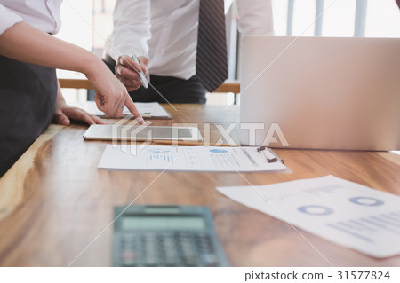 Businesswoman working with businessman. business Businesswoman working with businessman. business 31577824