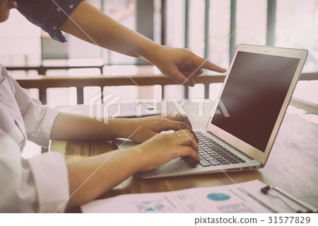 Businesswoman working with businessman. business Businesswoman working with businessman. business 31577829
