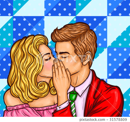 Pop art kissing man and woman 31578809