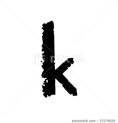 Vector hand drawn letter K with smooth acrylic Vector hand drawn letter K with smooth acrylic 31579020