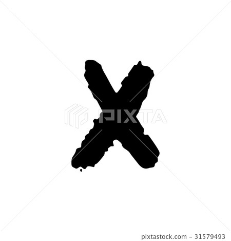 Vector hand drawn letter X Vector hand drawn letter X 31579493