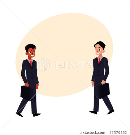Black African and Caucasian businessmen in 31579862