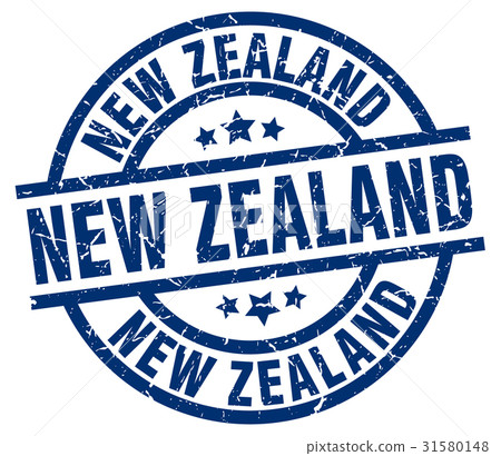 New Zealand blue round grunge stamp New Zealand blue round grunge stamp 31580148