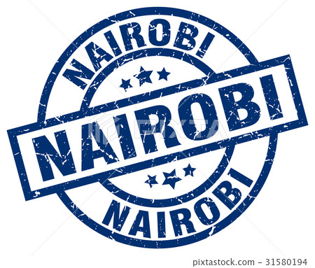 Nairobi blue round grunge stamp 31580194