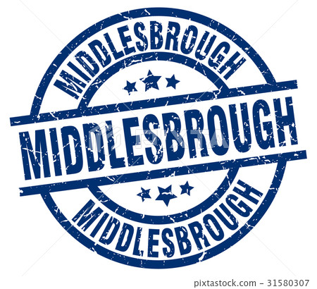 Middlesbrough blue round grunge stamp Middlesbrough blue round grunge stamp 31580307