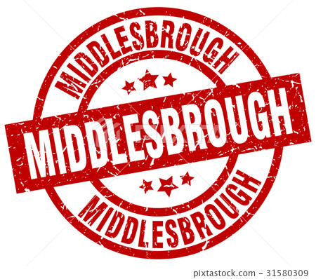 Middlesbrough red round grunge stamp Middlesbrough red round grunge stamp 31580309