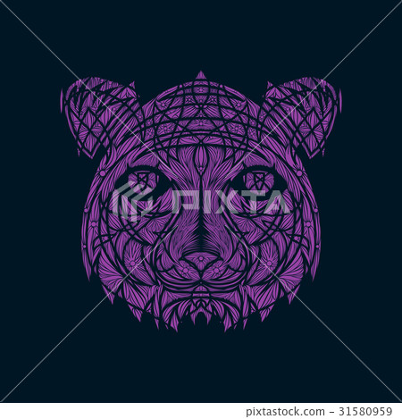 Icon in a flat style Abstract tiger Icon in a flat style Abstract tiger 31580959