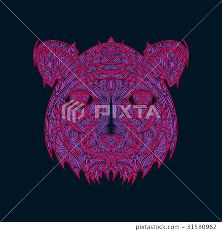 Icon in a flat style Abstract tiger Icon in a flat style Abstract tiger 31580962