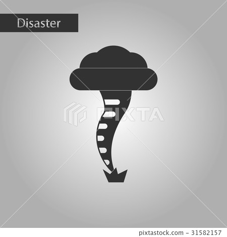 black and white style icon disaster tornado-插圖素材 [31582157] - PIXTA圖庫
