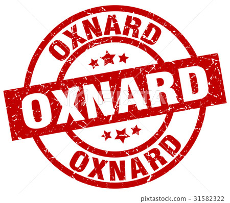 Oxnard red round grunge stamp 31582322