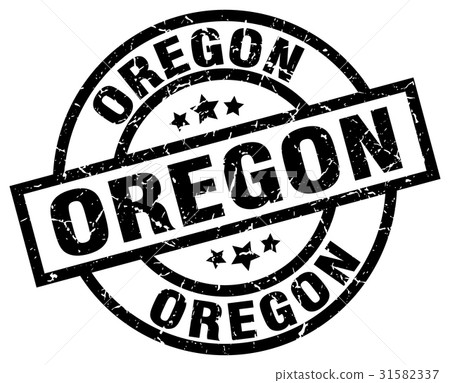 Oregon black round grunge stamp Oregon black round grunge stamp 31582337