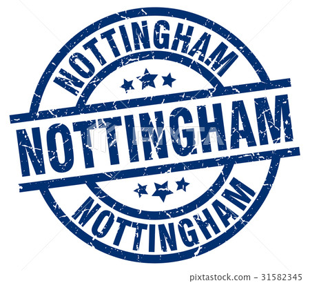 Nottingham blue round grunge stamp Nottingham blue round grunge stamp 31582345