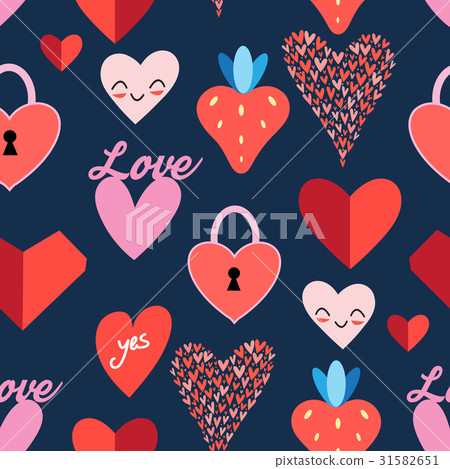 Seamless bright pattern with hearts Seamless bright pattern with hearts 31582651