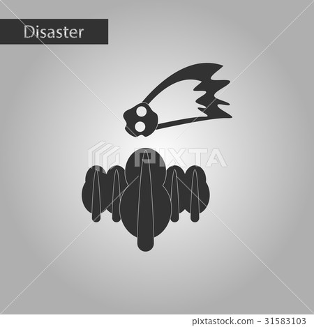 black and white style icon falling meteorite black and white style icon falling meteorite 31583103