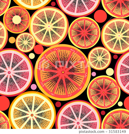 Graphic pattern of orange and lemon slices - Stock Illustration ...