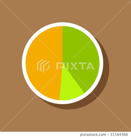 paper sticker on stylish background Pie chart paper sticker on stylish background Pie chart 31584366