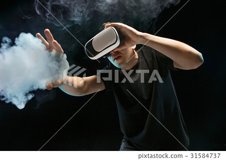 The man with glasses of virtual reality. Future 31584737