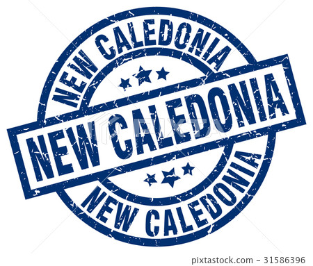 New Caledonia blue round grunge stamp New Caledonia blue round grunge stamp 31586396