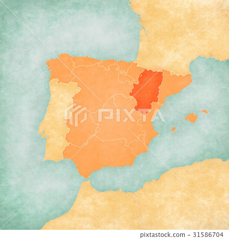 Map of Iberian Peninsula - Aragon 31586704