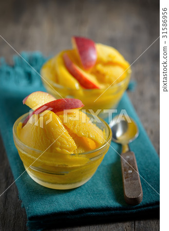 Home made mango ice sorbet 31586956