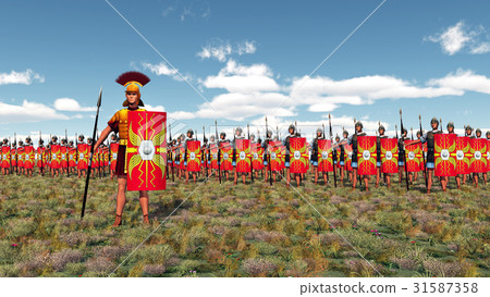Roman centurion and legionaries 31587358